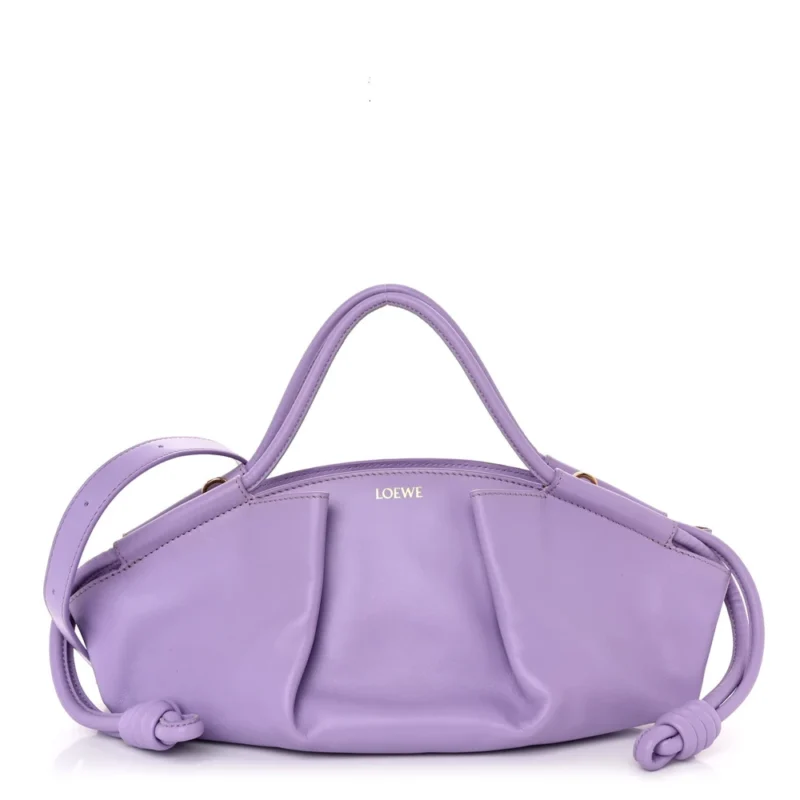 LOEWE PASEO BAG SMALL LIGHT MAUVE SHINY NAPPA CALFSKIN LEATHER GOLD HARDWARE