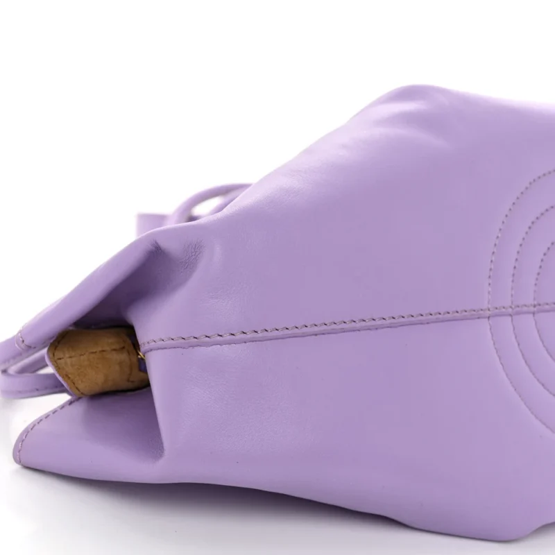 LOEWE PASEO BAG SMALL LIGHT MAUVE SHINY NAPPA CALFSKIN LEATHER GOLD HARDWARE - Image 4
