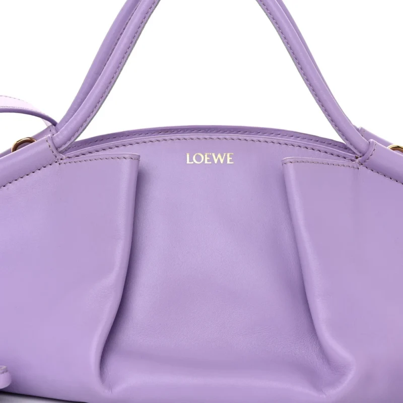 LOEWE PASEO BAG SMALL LIGHT MAUVE SHINY NAPPA CALFSKIN LEATHER GOLD HARDWARE - Image 8