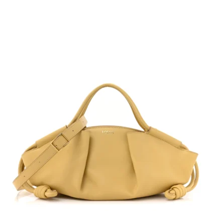 LOEWE PASEO BAG SMALL DARK BUTTER SHINY NAPPA CALFSKIN LEATHER