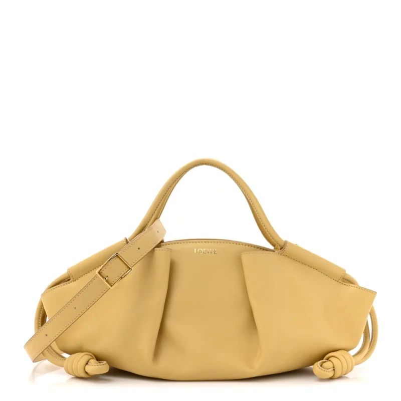 LOEWE PASEO BAG SMALL DARK BUTTER SHINY NAPPA CALFSKIN LEATHER