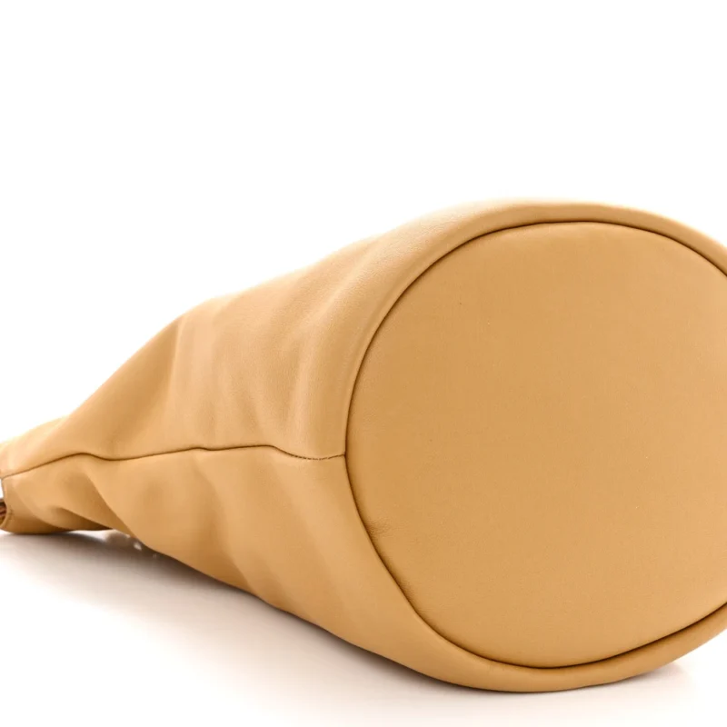 LOEWE FLAMENCO BUCKET BAG MEDIUM SAHARA MELLOW NAPPA LAMBSKIN LEATHER GOLD HARDWARE - Image 4