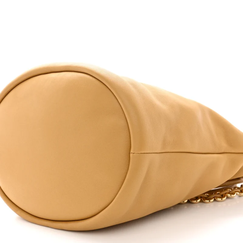LOEWE FLAMENCO BUCKET BAG MEDIUM SAHARA MELLOW NAPPA LAMBSKIN LEATHER GOLD HARDWARE - Image 5