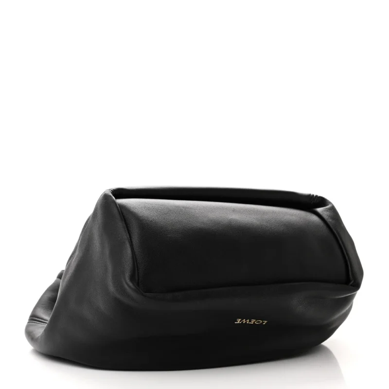 LOEWE SQUEEZE BAG MINI BLACK BUTTERY NAPPA LAMBSKIN LEATHER GOLD HARDWARE - Image 6