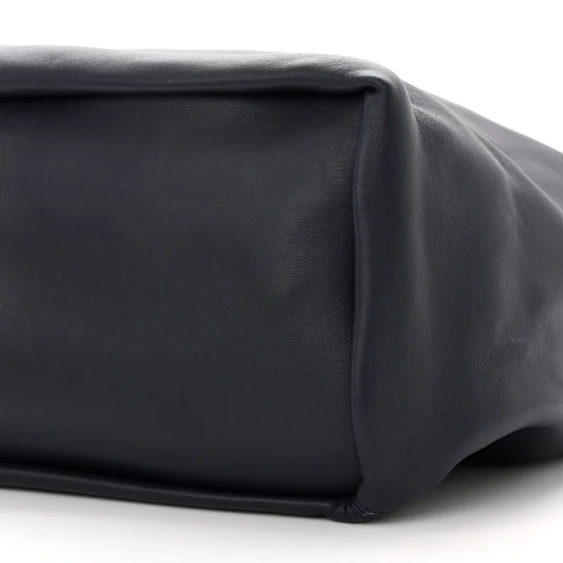 LOEWE SQUEEZE BAG MEDIUM ABYSS BLUE BUTTERY NAPPA LAMBSKIN LEATHER SILVER HARDWARE - Image 5