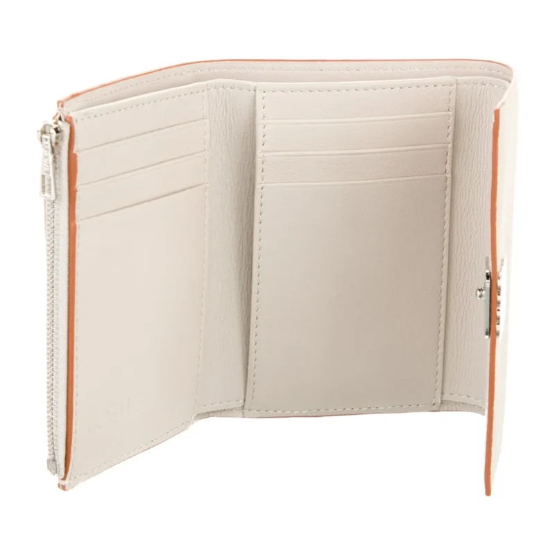 LOEWE SMALL COMPACT WALLET GREY CALFSKIN LEATHER SILVER HARDWARE - Image 3