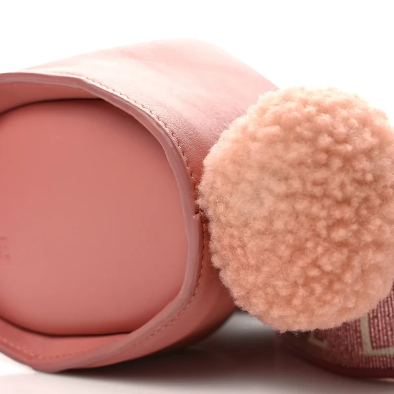 LOEWE BUNNY SHOULDER BAG SMALL PEACH BLOOM CALFSKIN LEATHER & SHEARLING SILVER HARDWARE - Image 5