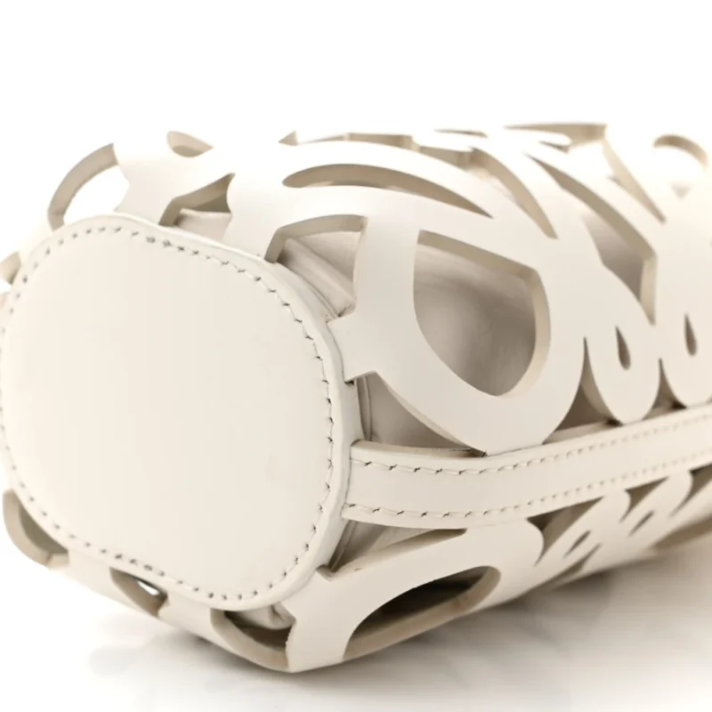 LOEWE CUTOUT ANAGRAM POCKET CROSSBODY BAG SMALL WHITE GLAZE NAPPA CALFSKIN LEATHER - Image 5