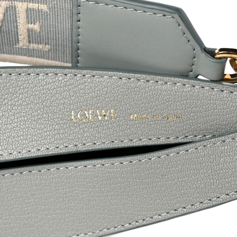 LOEWE LUNA BAG SMALL ASH GREY SATIN & JACQUARD CALFSKIN LEATHER GOLD HARDWARE - Image 2