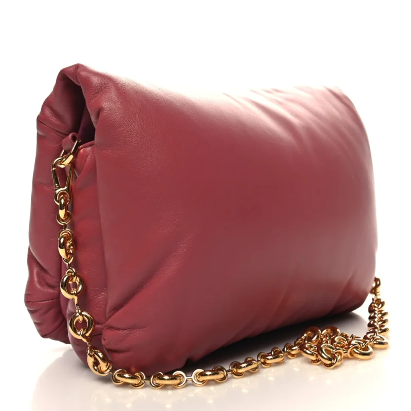 LOEWE GOYA PUFFER BAG MEDIUM PLUMROSE LAMBSKIN LEATHER GOLD HARDWARE - Image 3