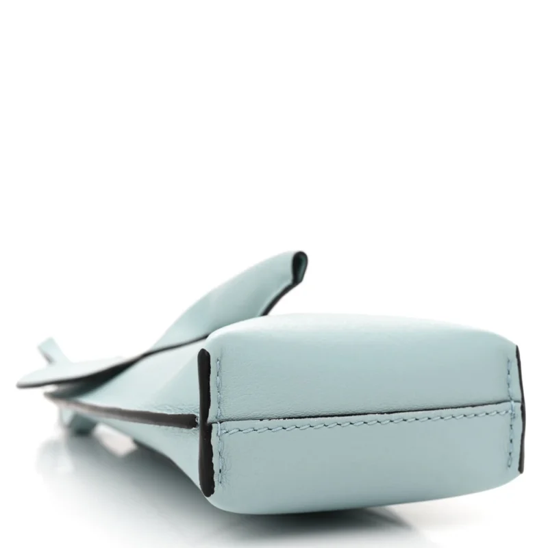 LOEWE ELEPHANT POUCH CROSSBODY BAG SMALL DUSTY BLUE CALFSKIN LEATHER - Image 6
