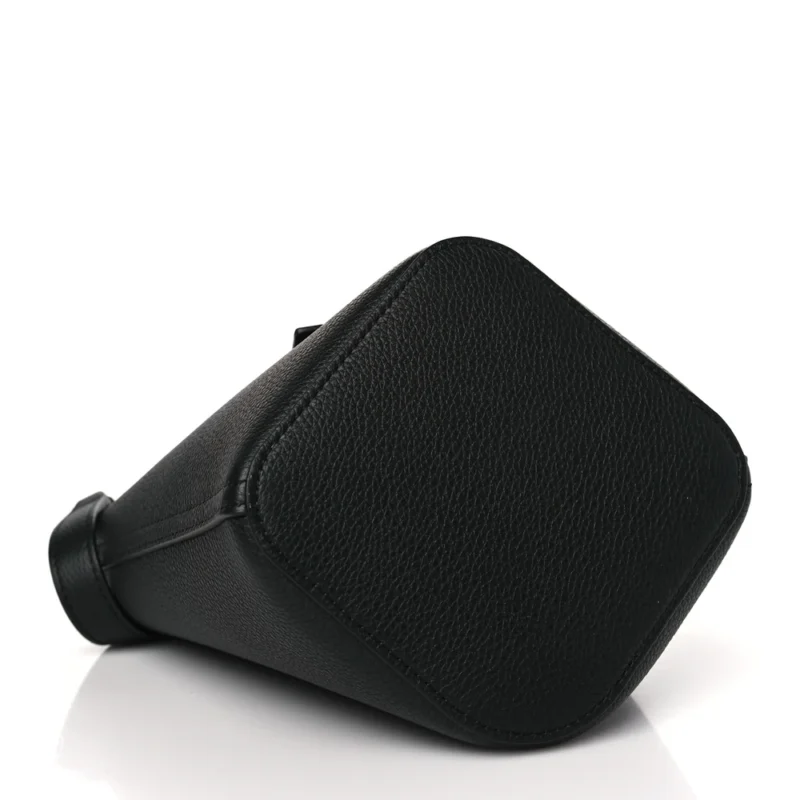 LOEWE PEBBLE BUCKET BAG MINI BLACK SOFT GRAINED CALFSKIN LEATHER PALLADIUM HARDWARE - Image 6