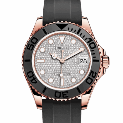 ROLEX YACHT-MASTER 37 OYSTER 37 MM EVEROSE GOLD DIAMOND-PAVED DIAL M268655-0019