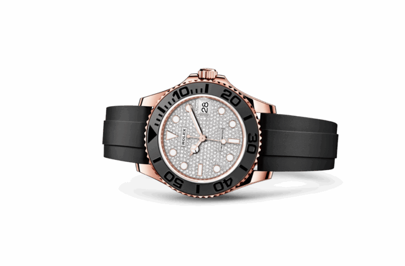 ROLEX YACHT-MASTER 37 OYSTER 37 MM EVEROSE GOLD DIAMOND-PAVED DIAL M268655-0019 - Image 2