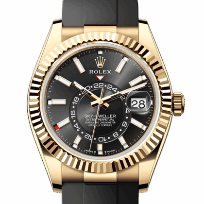 ROLEX SKY-DWELLER OYSTER 42 MM YELLOW GOLD BRIGHT BLACK DIAL M336238-0002