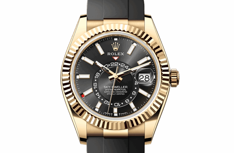 ROLEX SKY-DWELLER OYSTER 42 MM YELLOW GOLD BRIGHT BLACK DIAL M336238-0002
