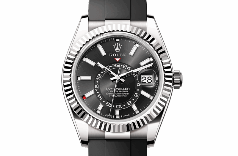ROLEX SKY-DWELLER OYSTER 42 MM WHITE GOLD BRIGHT BLACK DIAL M336239-0002