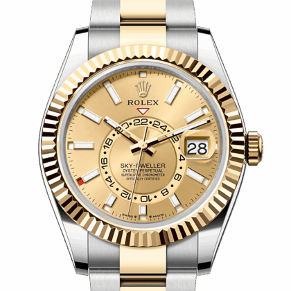 ROLEX SKY-DWELLER OYSTER 42 MM OYSTERSTEEL AND YELLOW GOLD CHAMPAGNE-COLOUR DIAL M336933-0001