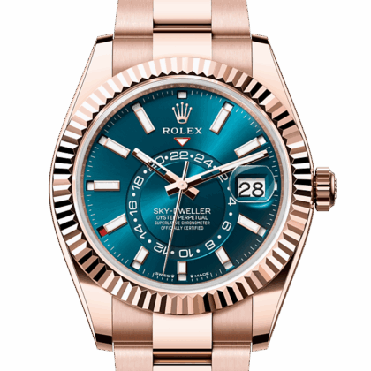 ROLEX SKY-DWELLER OYSTER 42 MM EVEROSE GOLD BLUE-GREEN DIAL M336935-0001