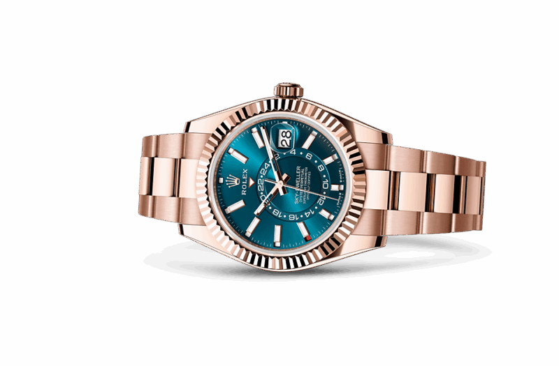 ROLEX SKY-DWELLER OYSTER 42 MM EVEROSE GOLD BLUE-GREEN DIAL M336935-0001 - Image 2