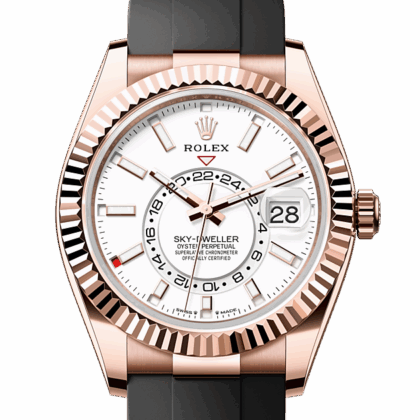 ROLEX SKY-DWELLER OYSTER 42 MM EVEROSE GOLD INTENSE WHITE DIAL M336235-0003