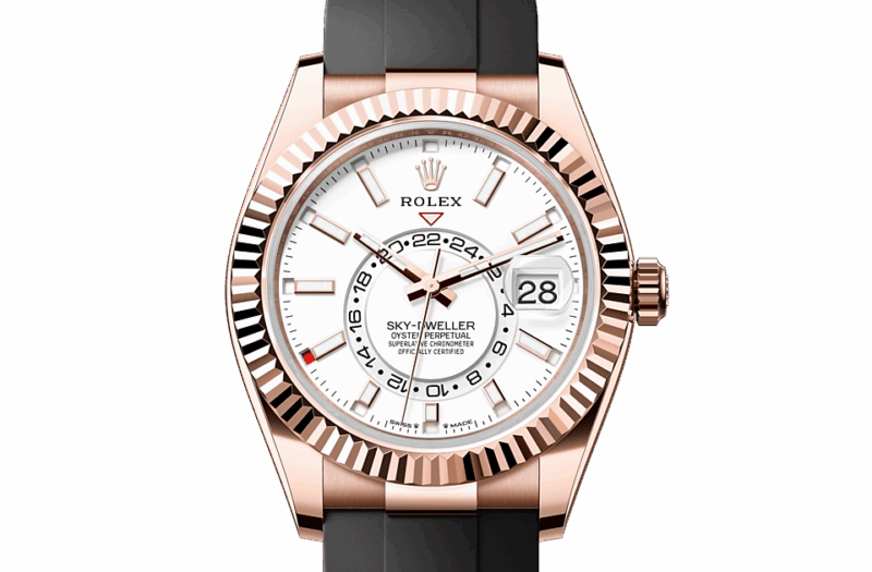 ROLEX SKY-DWELLER OYSTER 42 MM EVEROSE GOLD INTENSE WHITE DIAL M336235-0003