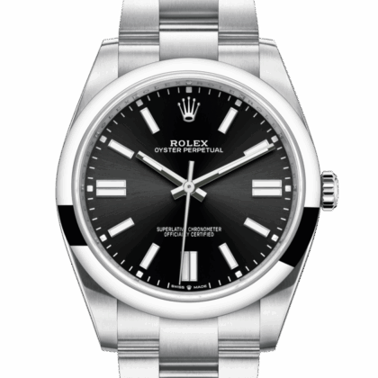 ROLEX OYSTER PERPETUAL 41 OYSTER 41 MM OYSTERSTEEL BRIGHT BLACK DIAL M124300-0002