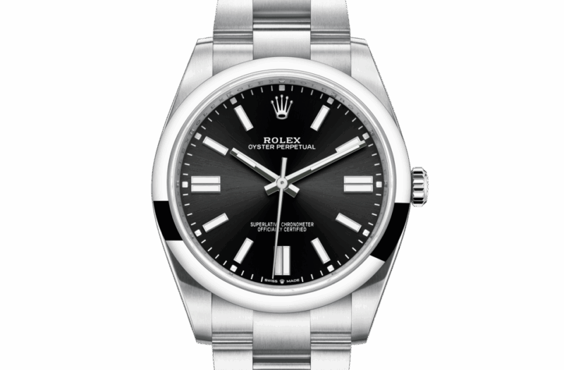ROLEX OYSTER PERPETUAL 41 OYSTER 41 MM OYSTERSTEEL BRIGHT BLACK DIAL M124300-0002