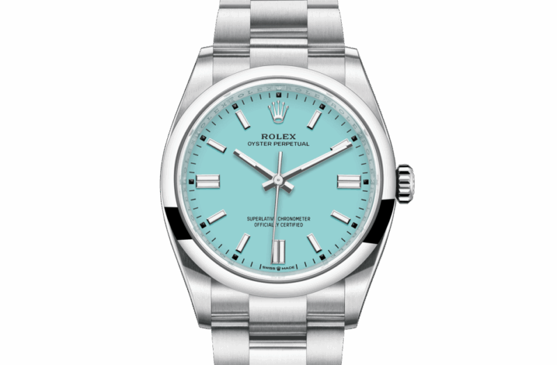 ROLEX OYSTER PERPETUAL 36 OYSTER 36 MM OYSTERSTEEL TURQUOISE BLUE DIAL M126000-0006