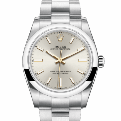 ROLEX OYSTER PERPETUAL 34 OYSTER 34 MM OYSTERSTEEL SILVER DIAL M124200-0001