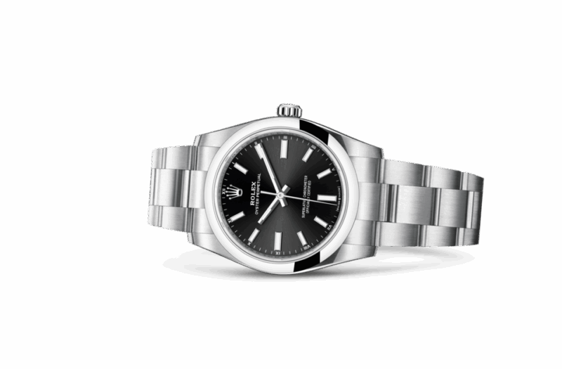 ROLEX OYSTER PERPETUAL 34 OYSTER 34 MM OYSTERSTEEL BRIGHT BLACK DIAL M124200-0002 - Image 2
