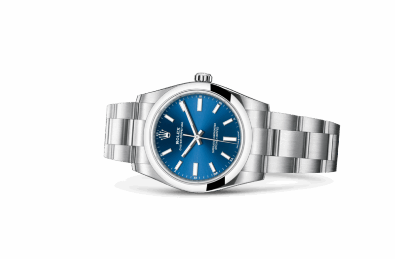 ROLEX OYSTER PERPETUAL 34 OYSTER 34 MM OYSTERSTEEL BRIGHT BLUE DIAL M124200-0003 - Image 2