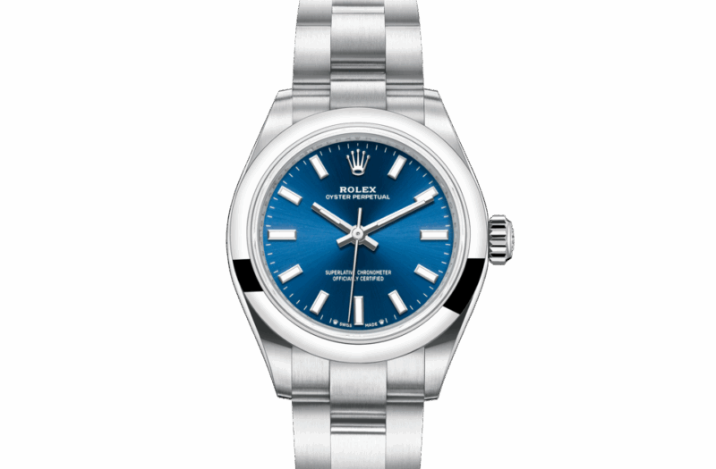 ROLEX OYSTER PERPETUAL 28 OYSTER 28 MM OYSTERSTEEL BRIGHT BLUE DIAL M276200-0003