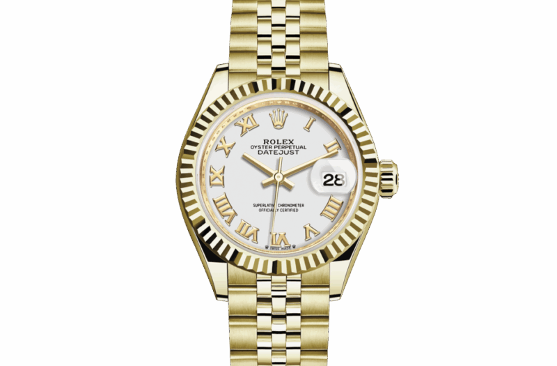 ROLEX LADY-DATEJUST OYSTER 28 MM YELLOW GOLD WHITE DIAL M279178-0030