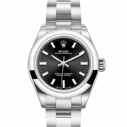 ROLEX OYSTER PERPETUAL 28 OYSTER 28 MM OYSTERSTEEL BRIGHT BLACK DIAL M276200-0002