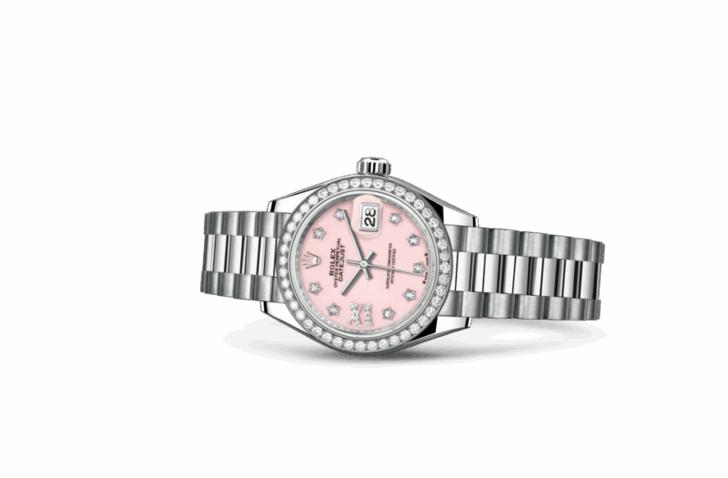 ROLEX LADY-DATEJUST OYSTER 28 MM WHITE GOLD AND DIAMONDS PINK OPAL DIAL M279139RBR-0002 - Image 2