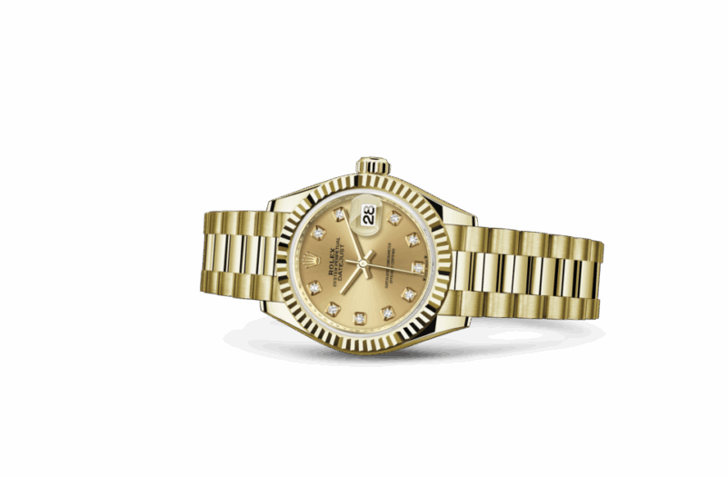 ROLEX LADY-DATEJUST OYSTER 28 MM YELLOW GOLD CHAMPAGNE-COLOUR DIAL M279178-0017 - Image 2