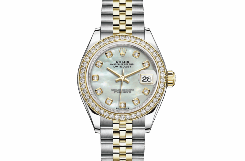 ROLEX LADY-DATEJUST OYSTER 28 MM OYSTERSTEEL YELLOW GOLD AND DIAMONDS WHITE DIAL M279383RBR-0019