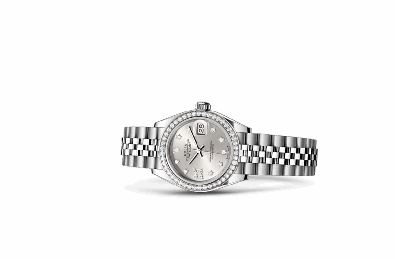 ROLEX LADY-DATEJUST OYSTER 28 MM OYSTERSTEEL WHITE GOLD AND DIAMONDS SILVER DIAL M279384RBR-0021 - Image 2