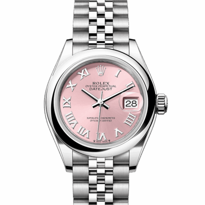 ROLEX LADY-DATEJUST OYSTER 28 MM OYSTERSTEEL PINK DIAL M279160-0013