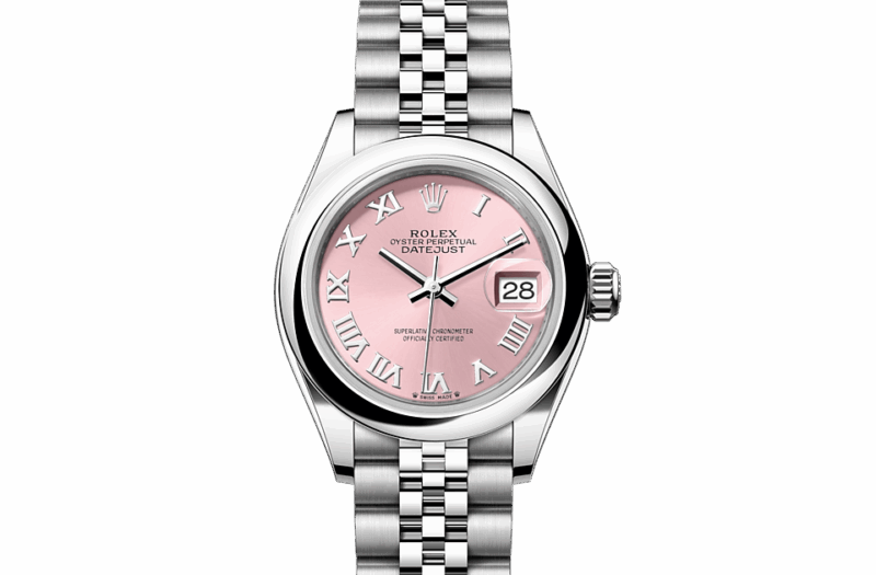 ROLEX LADY-DATEJUST OYSTER 28 MM OYSTERSTEEL PINK DIAL M279160-0013