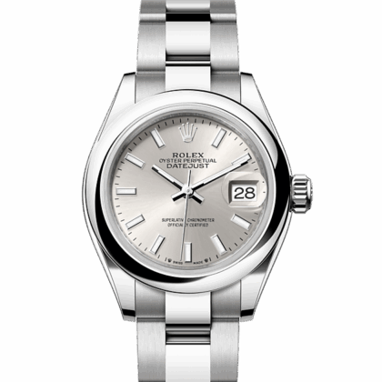 ROLEX LADY-DATEJUST OYSTER 28 MM OYSTERSTEEL SILVER DIAL M279160-0006