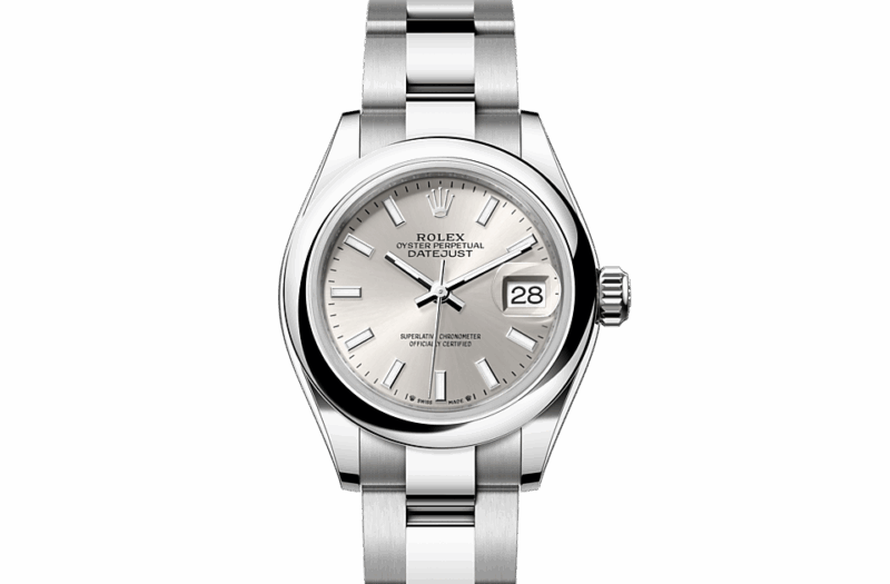 ROLEX LADY-DATEJUST OYSTER 28 MM OYSTERSTEEL SILVER DIAL M279160-0006