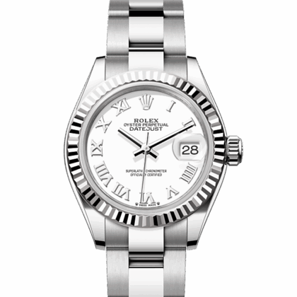 ROLEX LADY-DATEJUST OYSTER 28 MM OYSTERSTEEL AND WHITE GOLD WHITE DIAL M279174-0020
