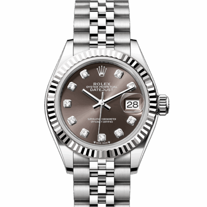ROLEX LADY-DATEJUST OYSTER 28 MM OYSTERSTEEL AND WHITE GOLD DARK GREY DIAL M279174-0015
