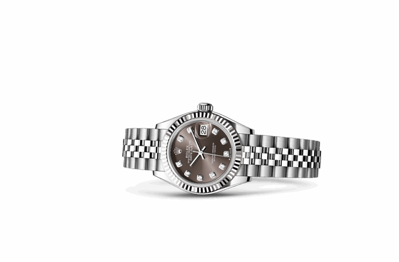 ROLEX LADY-DATEJUST OYSTER 28 MM OYSTERSTEEL AND WHITE GOLD DARK GREY DIAL M279174-0015 - Image 2