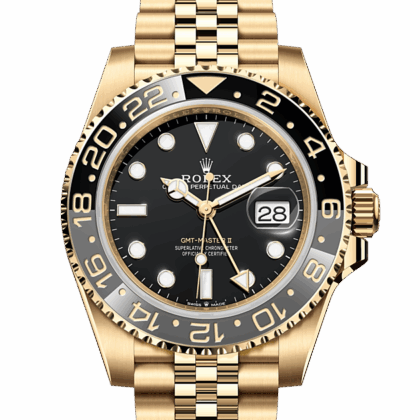 ROLEX GMT-MASTER II OYSTER 40 MM YELLOW GOLD BLACK DIAL M126718GRNR-0001