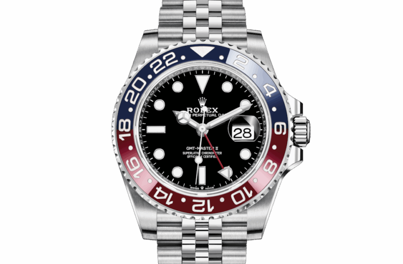ROLEX GMT-MASTER II OYSTER 40 MM OYSTERSTEEL BLACK DIAL M126710BLRO-0001
