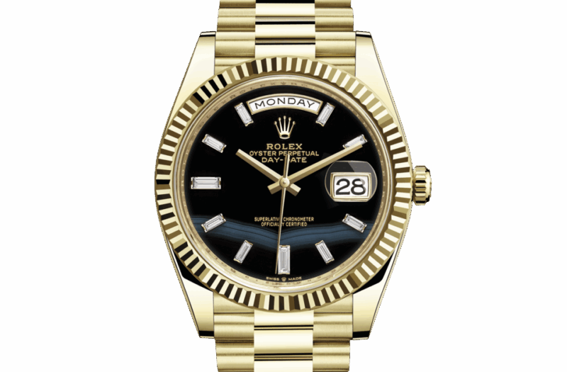 ROLEX DAY-DATE 40 OYSTER 40 MM YELLOW GOLD ONYX DIAL M228238-0059