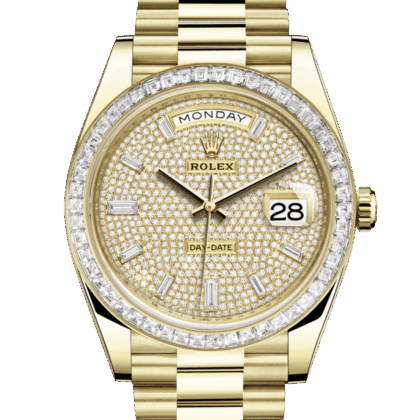 ROLEX DAY-DATE 40 OYSTER 40 MM YELLOW GOLD AND DIAMONDS DIAMOND-PAVED DIAL M228398TBR-0036